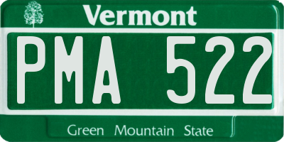 VT license plate PMA522