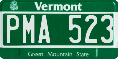 VT license plate PMA523