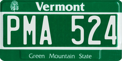 VT license plate PMA524
