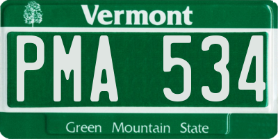 VT license plate PMA534