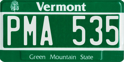 VT license plate PMA535