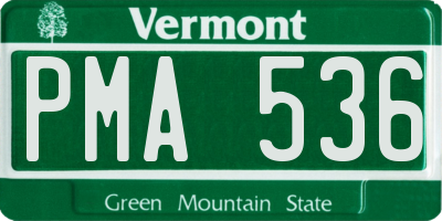 VT license plate PMA536