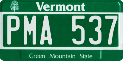 VT license plate PMA537
