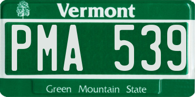 VT license plate PMA539
