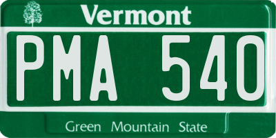 VT license plate PMA540