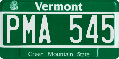 VT license plate PMA545