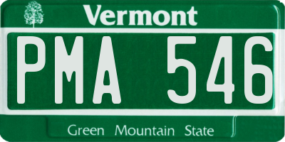 VT license plate PMA546