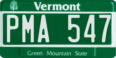 VT license plate PMA547