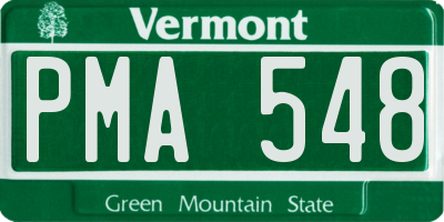 VT license plate PMA548