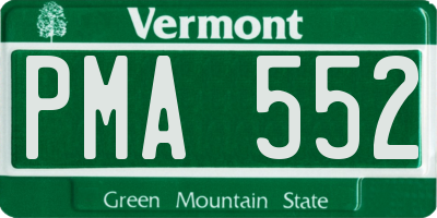 VT license plate PMA552