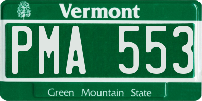 VT license plate PMA553