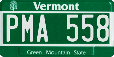 VT license plate PMA558