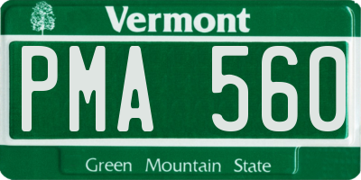VT license plate PMA560