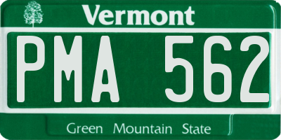 VT license plate PMA562
