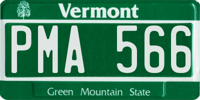 VT license plate PMA566