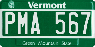 VT license plate PMA567
