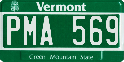 VT license plate PMA569