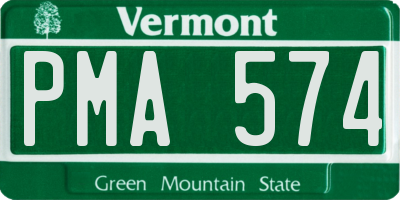 VT license plate PMA574
