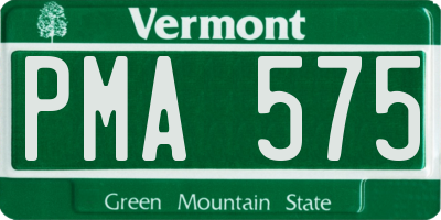 VT license plate PMA575