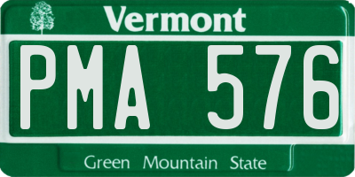 VT license plate PMA576