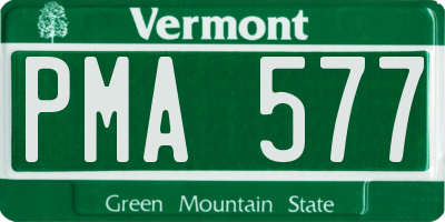VT license plate PMA577