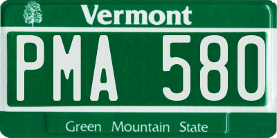 VT license plate PMA580