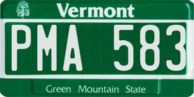 VT license plate PMA583