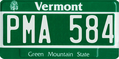 VT license plate PMA584