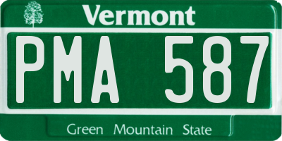 VT license plate PMA587