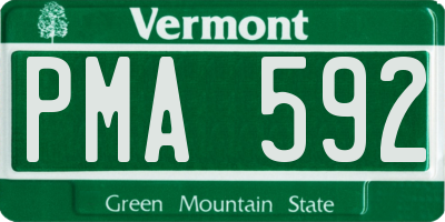 VT license plate PMA592