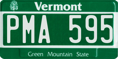 VT license plate PMA595