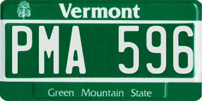 VT license plate PMA596