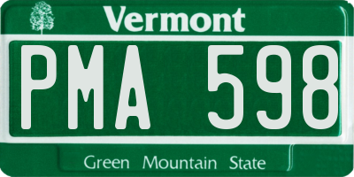 VT license plate PMA598