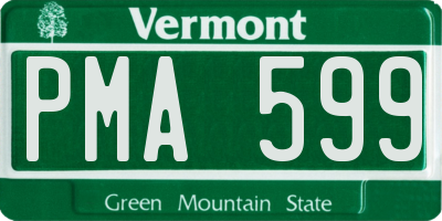 VT license plate PMA599