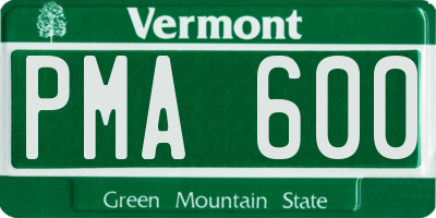 VT license plate PMA600