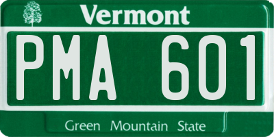 VT license plate PMA601