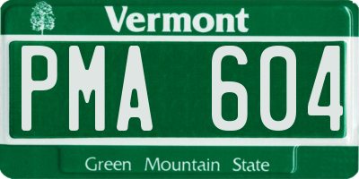 VT license plate PMA604