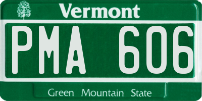 VT license plate PMA606