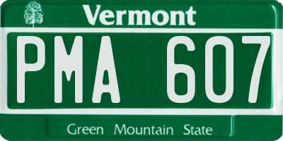 VT license plate PMA607