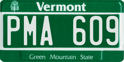 VT license plate PMA609