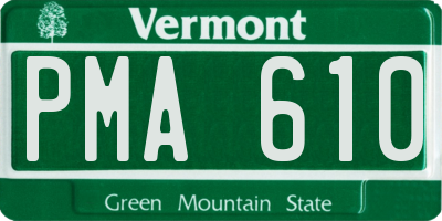 VT license plate PMA610