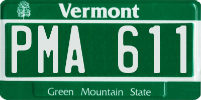 VT license plate PMA611