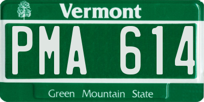 VT license plate PMA614