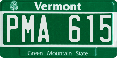 VT license plate PMA615
