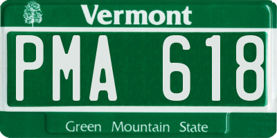 VT license plate PMA618