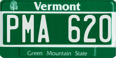VT license plate PMA620
