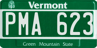 VT license plate PMA623
