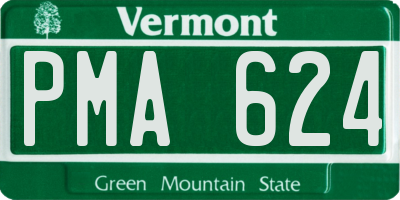 VT license plate PMA624