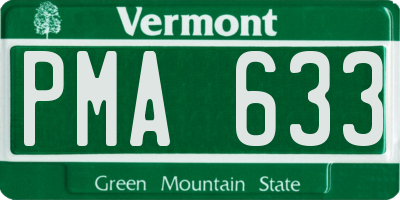 VT license plate PMA633