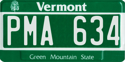 VT license plate PMA634